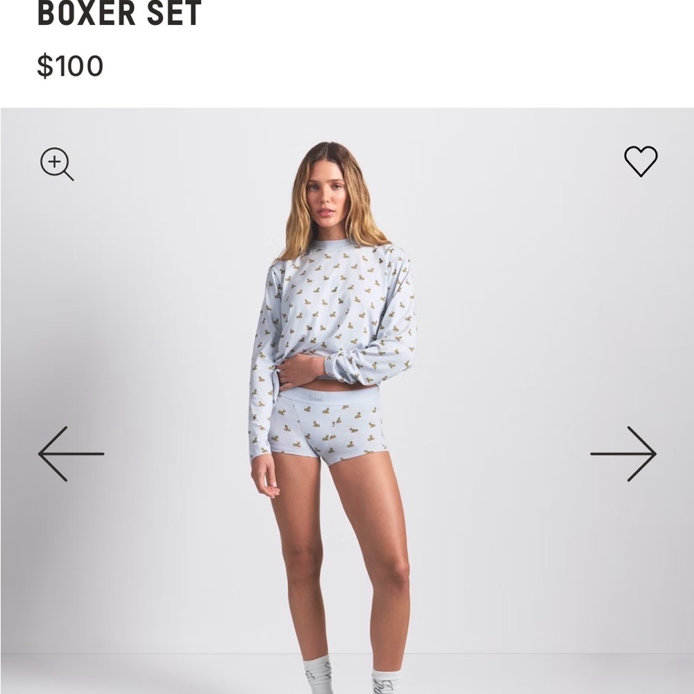 SKIMS boyfriend long sleeve and Boxer Set